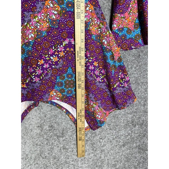 Dreamworks TROLLS Floral Crochet Sharkbite Hem Bell Sleeve Dress Girl Small Soft - Picture 9 of 10